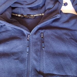 BAERSkin Tactical Hoodie Mens Small Navy Fleece 10 Zipped Pockets Jacket